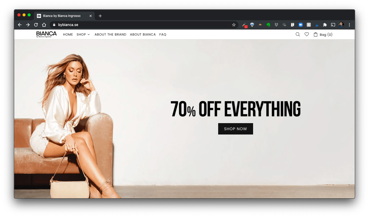 Influencer marketing - Bianca Ingrosso website